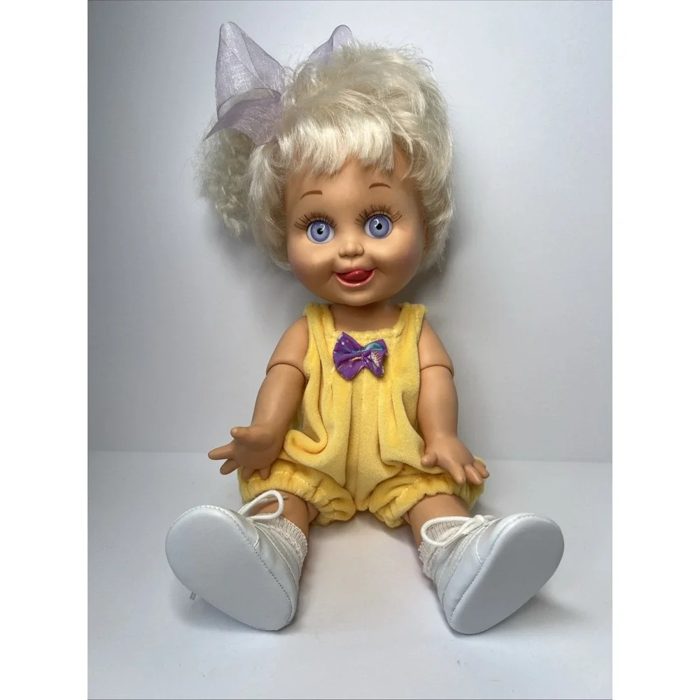 Vintage 1990 Galoob Baby Face So Delightful DeeDee #8 Doll Lavender Eyes